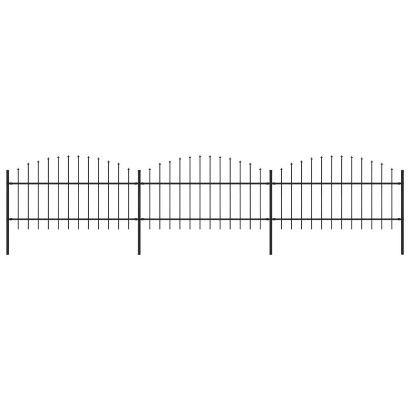 Sonata Градинска ограда с пики, стомана, (1-1,25)x5,1 м, черна Намаления и отстъпки ЧеренПетък 3