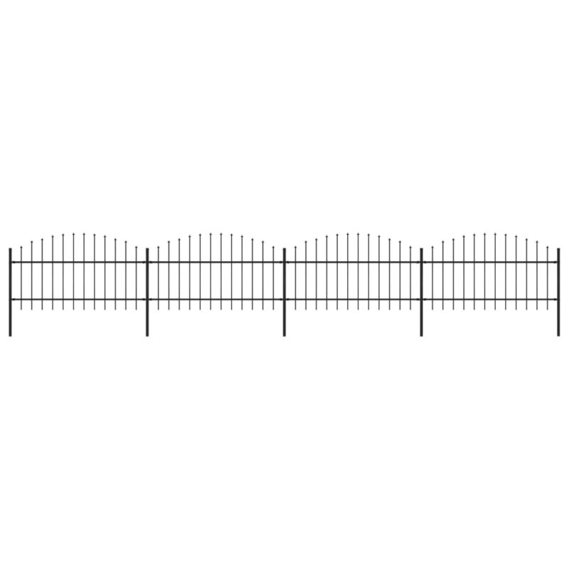 Sonata Градинска ограда с пики, стомана, (1-1,25)x6,8 м, черна Намаления и отстъпки ЧеренПетък 3