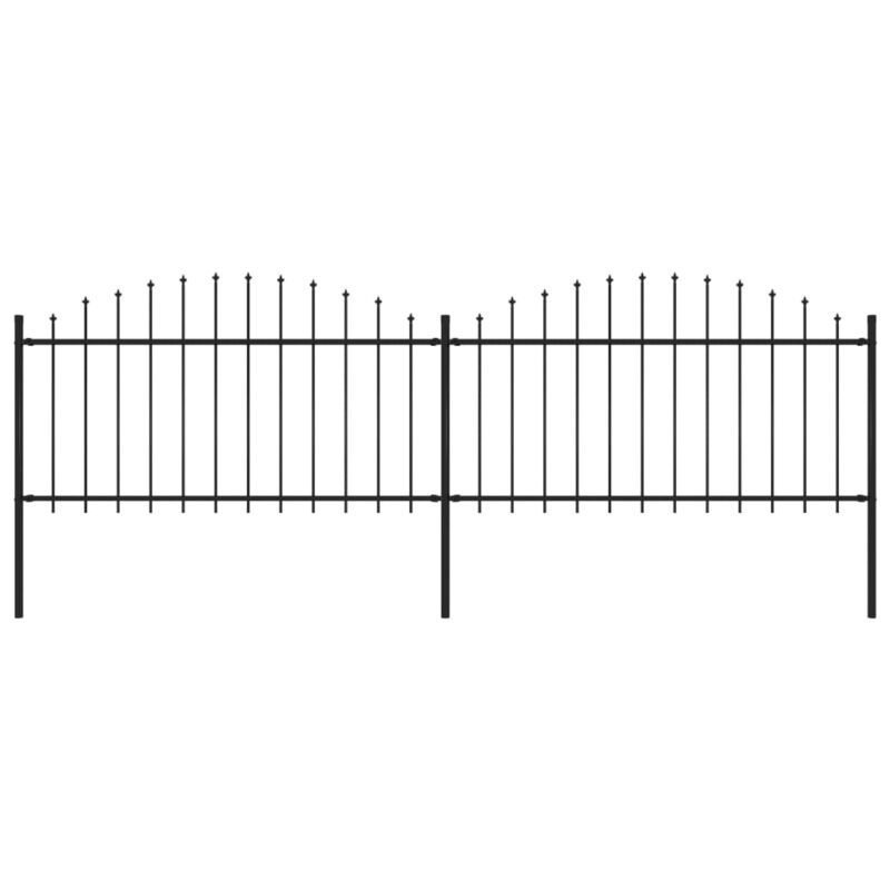 Sonata Градинска ограда с пики, стомана, (1,25-1,5)x3,4 м, черна Намаления и отстъпки ЧеренПетък 3