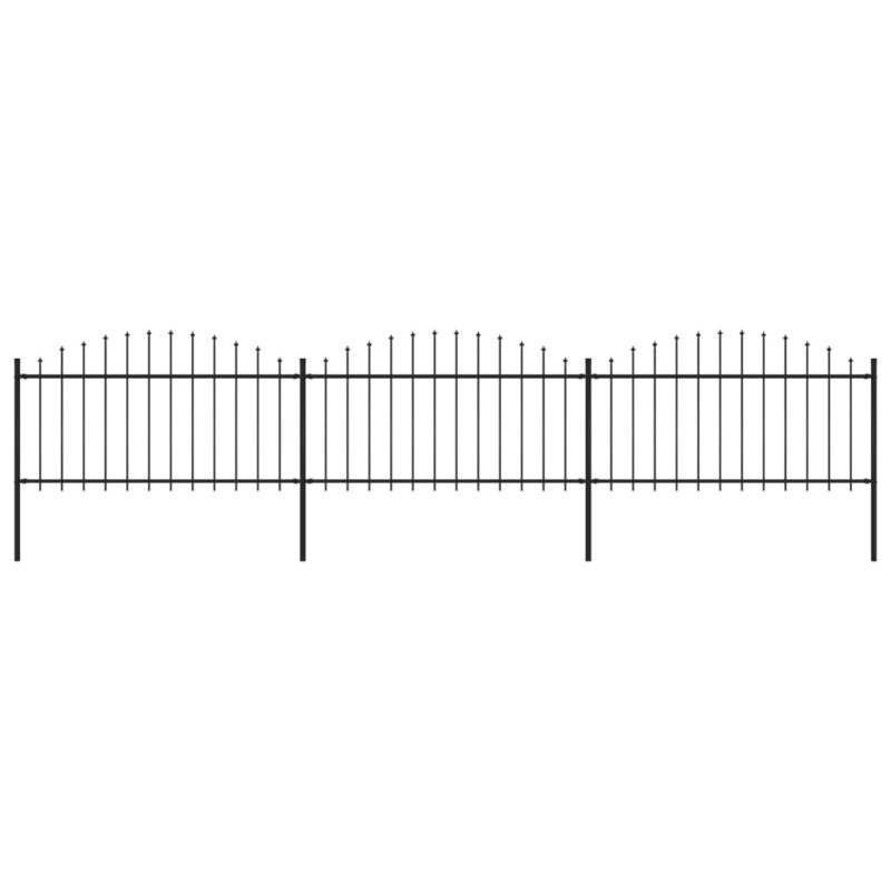 Sonata Градинска ограда с пики, стомана, (1,25-1,5)x5,1 м, черна Намаления и отстъпки ЧеренПетък 3