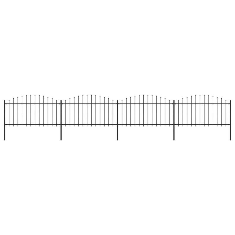 Sonata Градинска ограда с пики, стомана, (1,25-1,5)x6,8 м, черна Намаления и отстъпки ЧеренПетък 3