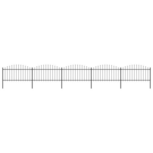 Sonata Градинска ограда с пики, стомана, (1,25-1,5)x8,5 м, черна Намаления и отстъпки ЧеренПетък