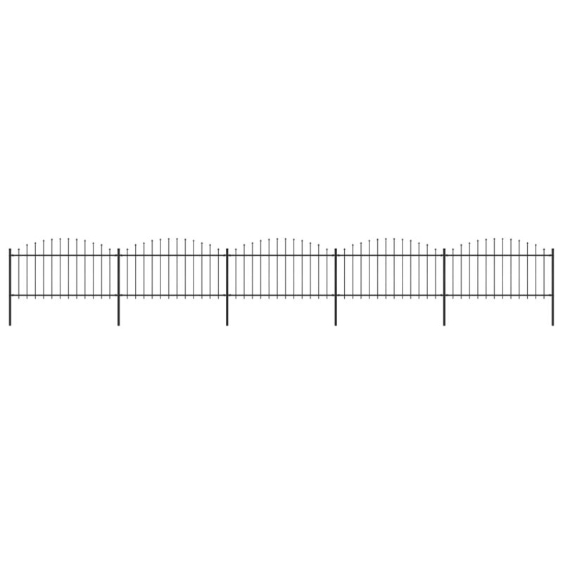 Sonata Градинска ограда с пики, стомана, (1,25-1,5)x8,5 м, черна Намаления и отстъпки ЧеренПетък 3