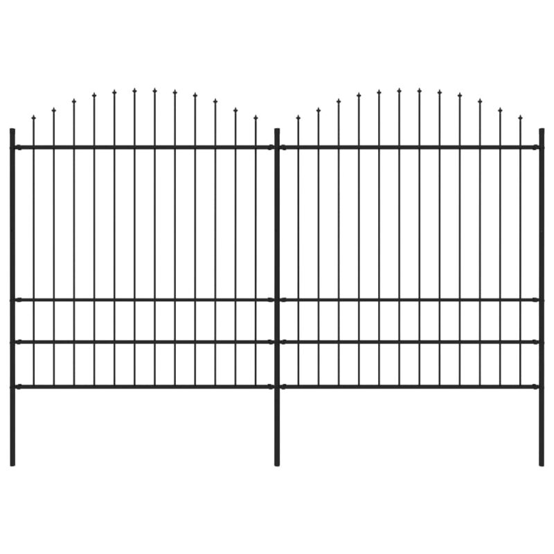 Sonata Градинска ограда с пики, стомана, (1,75-2)x3,4 м, черна Намаления и отстъпки ЧеренПетък 3