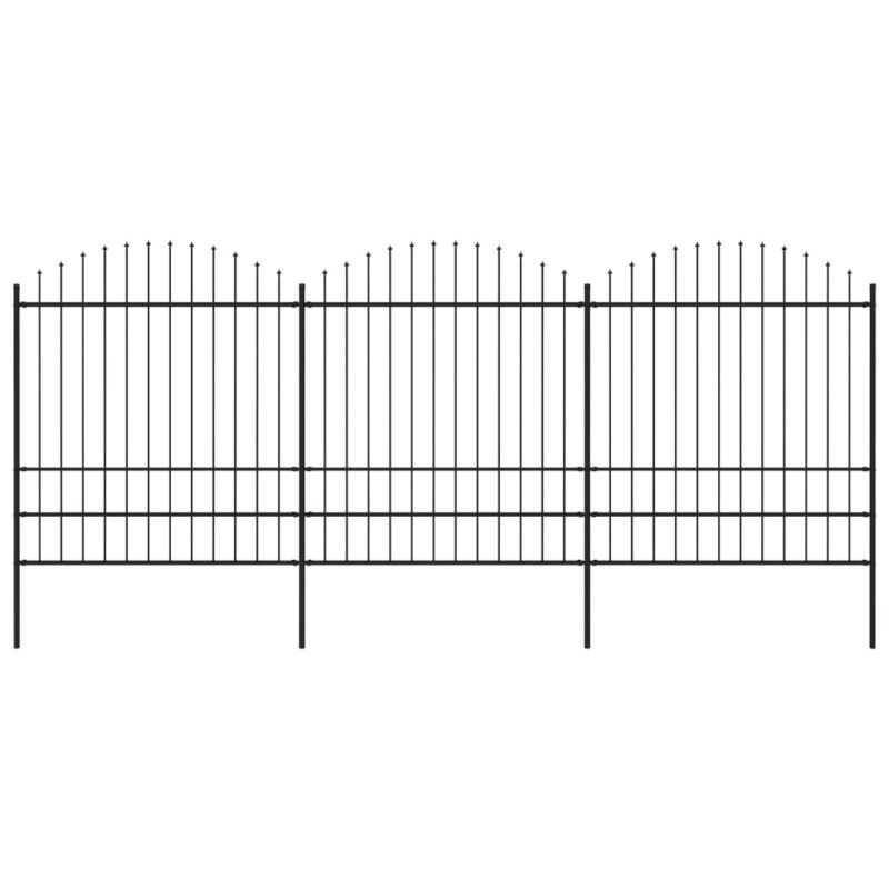 Sonata Градинска ограда с пики, стомана, (1,75-2)x5,1 м, черна Намаления и отстъпки ЧеренПетък 3