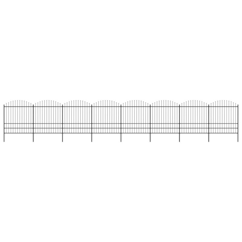 Sonata Градинска ограда с пики, стомана, (1,75-2)x13,6 м, черна Намаления и отстъпки ЧеренПетък 3