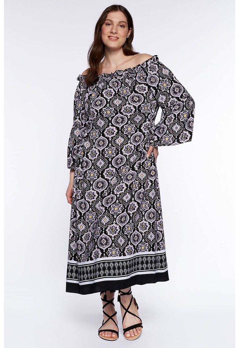 / Други / Елегантна рокля с голи рамене и етно шарка – Перфектният избор за лятото