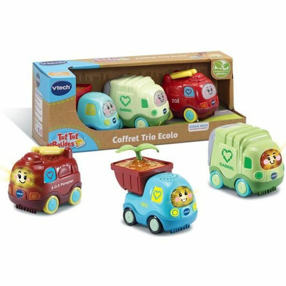 / Други / Playset Vtech Tut Tut Bolides Ecolo Trio Box (FR) - Перфектната Играчка за Малки Автолюбители