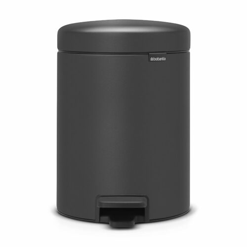 Brabantia Кош за боклук с педал Brabantia NewIcon 1001103, 5 л, Плавно затваряне, Противоплъзгаща основа, Минерално покритие, Тъмносив Намаления и отстъпки Кош за боклук с педал Brabantia NewIcon 1001103