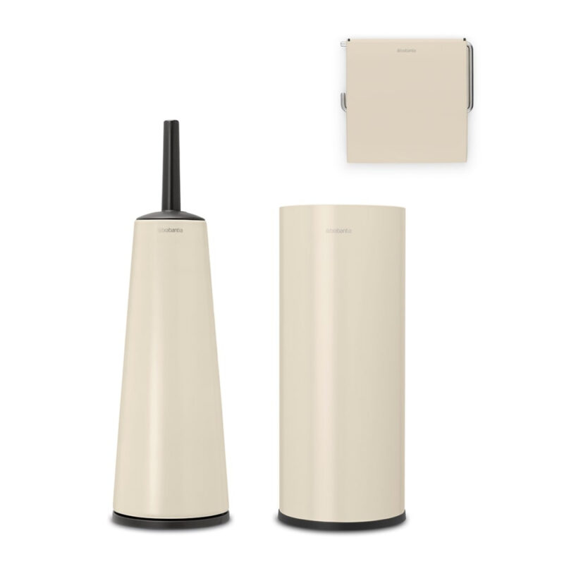 Brabantia Комплект аксесоари за тоалетна Brabantia ReNew 1006267, 3 части, Устойчиви на корозия, Бежов (Brabantia)