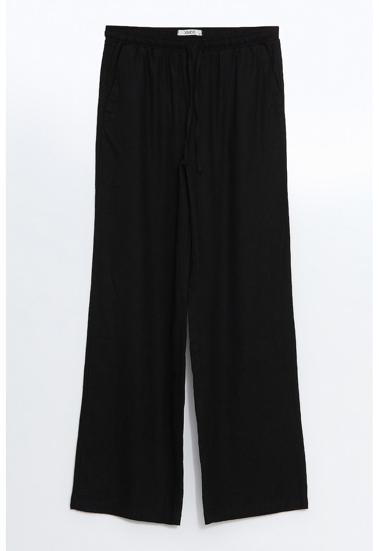 LC WAIKIKI Панталон с широк крачол с лен и връзка Намаления и отстъпки елегантен панталон с широки крачоли от лен и връзка