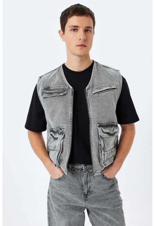 Дънков елек с джобове