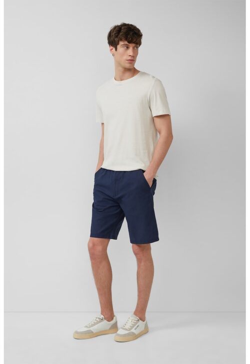 Къс панталон с лен и памук