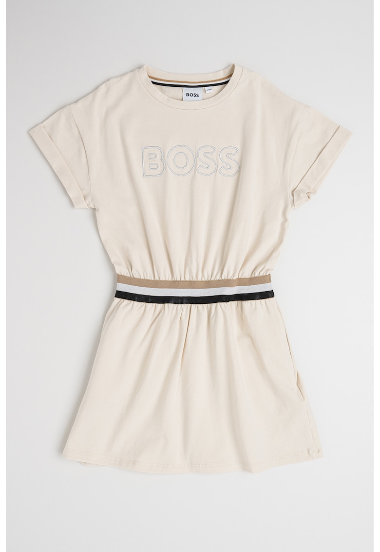BOSS Kidswear Рокля с памук с лого и еластична талия Намаления и отстъпки 3 Рокля с памук с лого и еластична талия