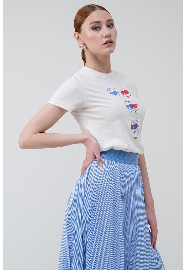 Karl Lagerfeld Слим тениска от органичен памук Ikon Намаления и отстъпки 3 Слим тениска от органичен памук Ikon