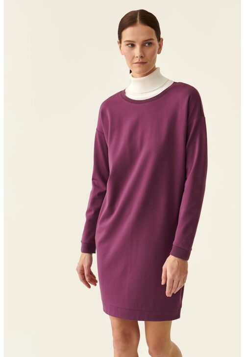 Рокля тип суитшърт със свободна кройка в виолетов цвят