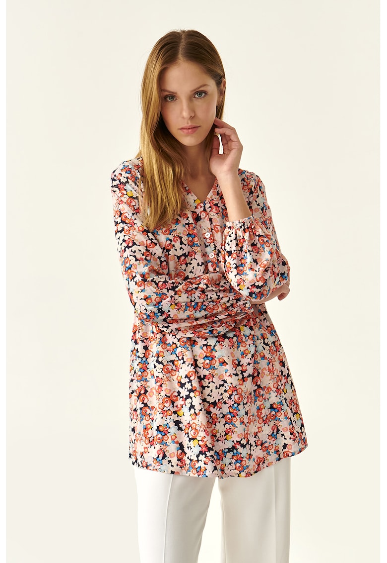 Tatuum Блуза Somko с шарки и шпиц – Бял/Розово Намаления и отстъпки 3 Дамска блуза Somko с шарки и шпиц в бяло и розово