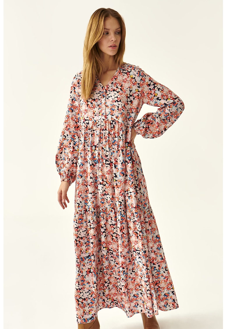 Tatuum Флорална рокля Sforia с дизайн на пластове – Оранжев/Розово Намаления и отстъпки 3 Флорална рокля Sforia с дизайн на пластове в оранжево и розово