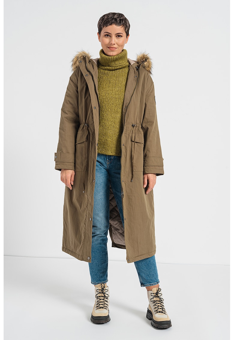 Only Парка Honey с качулка – Каки Намаления и отстъпки 3 Парка Honey с качулка в цвят каки - стилна зимна парка