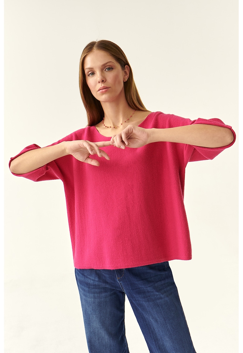 Tatuum Пуловер със среднодълги ръкави – Малина Намаления и отстъпки 3 Пуловер със среднодълги ръкави в цвят малина, без принт