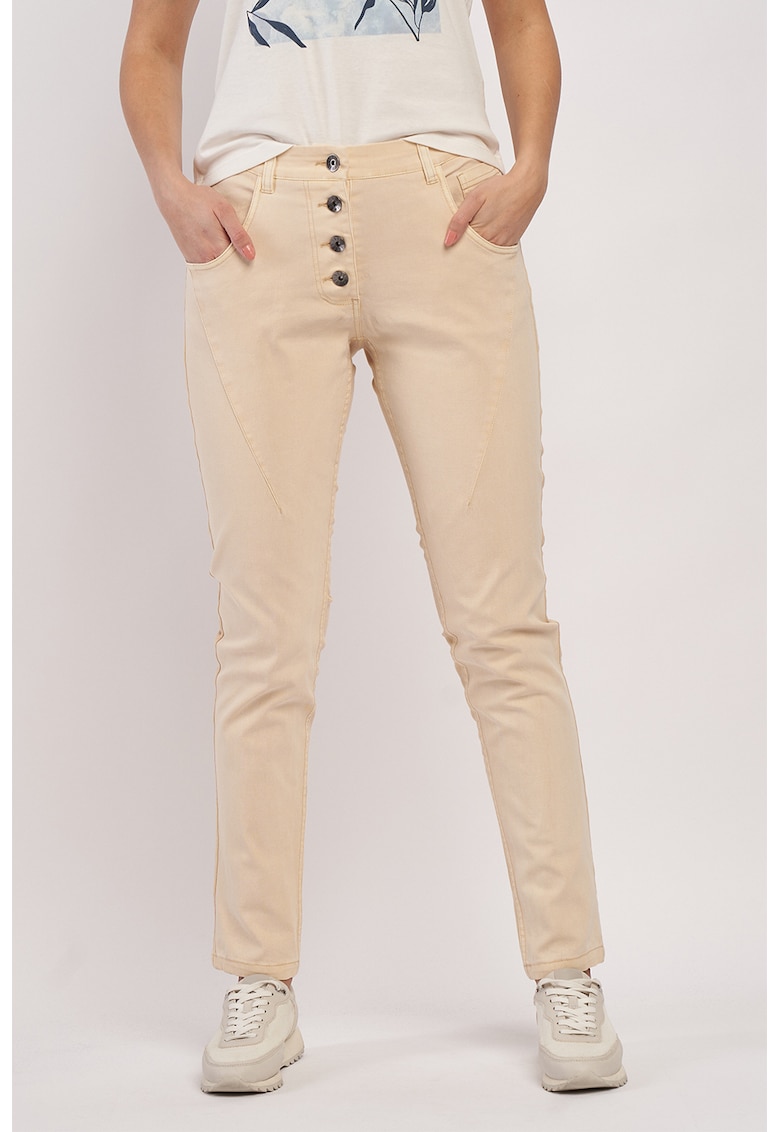 Timeout Панталон с висока талия – Бежов Намаления и отстъпки 3 Бежов панталон с висока талия и конусовидна кройка