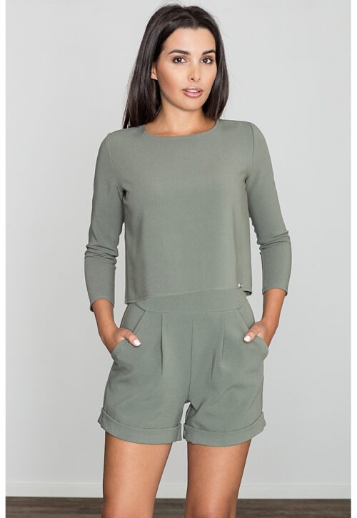 Гащеризон къси панталони маслинено зелено