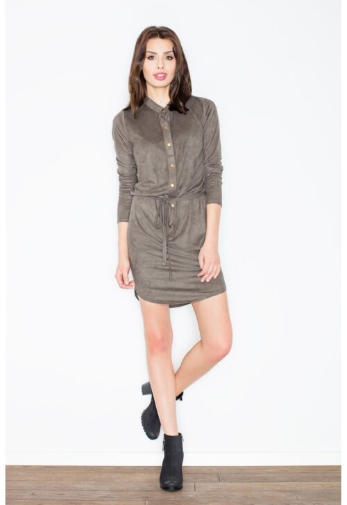 Рокля Велур Капси Зелен