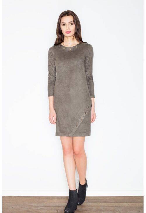 Елегантна рокля M455 - зелена полиестер