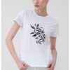 Тениска с фигурален принт в бял, черен и сив цвят, памучна и удобна