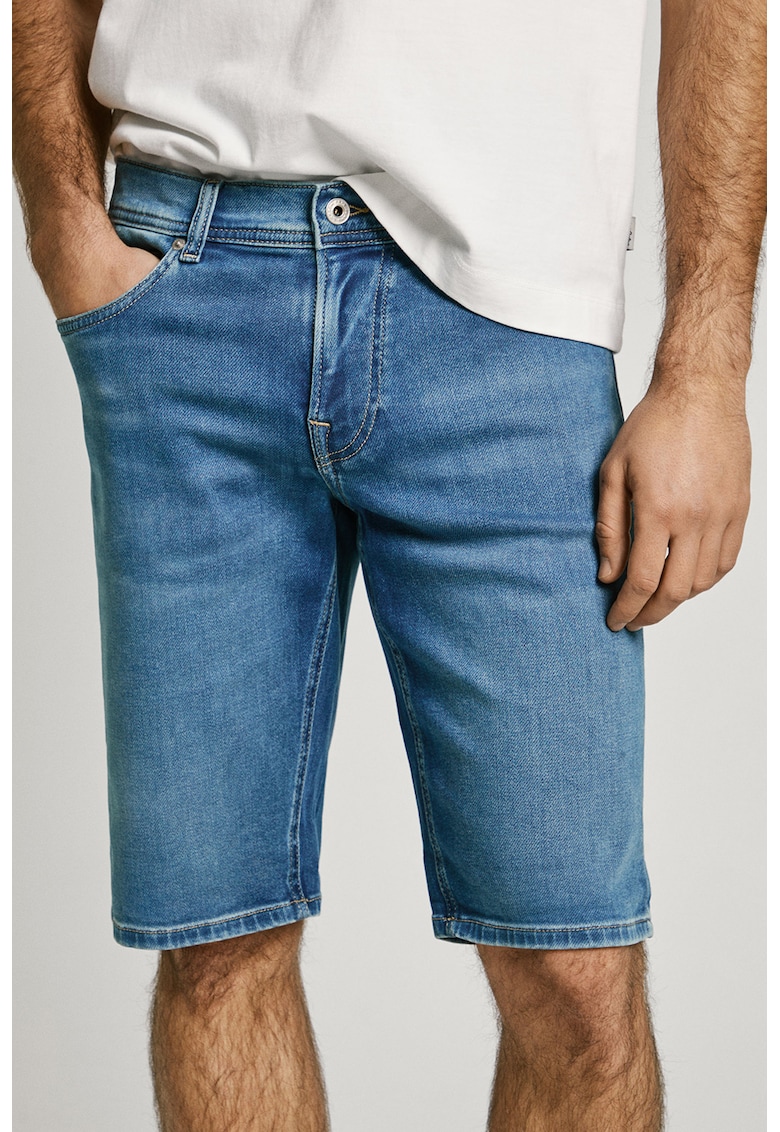 Pepe Jeans London Къси дънки със средновисока талия – Прашно синьо Намаления и отстъпки 3 Къси дънки със средновисока талия в прашно синьо