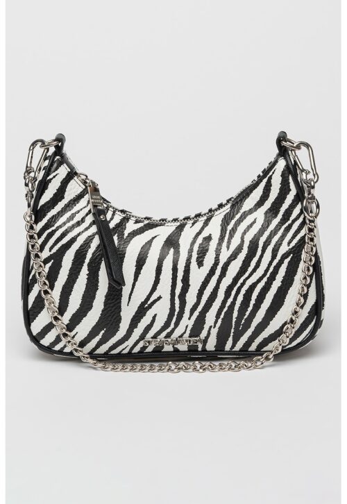 Чанта през рамо Bvital бяла и черна от екологична кожа