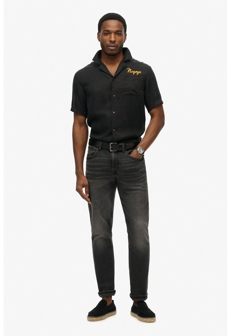 Superdry Co Риза с графика на гърба – Черен/Жълт Намаления и отстъпки 3 Риза с графика на гърба в черен и жълт цвят с къс ръкав и копчета