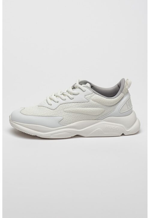 Бели маратонки Leon с лого и връзки