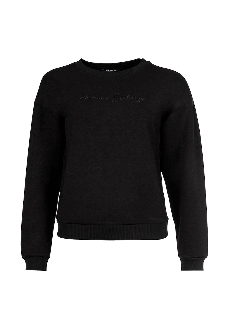 ARMANI EXCHANGE Суитшърт с лого – Черен Намаления и отстъпки 3 Суитшърт с лого в черен цвят с дълъг ръкав и стандартна кройка