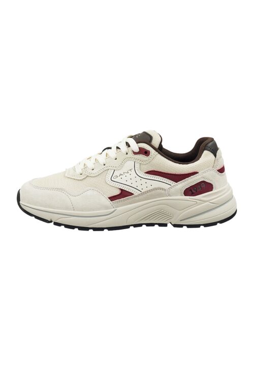 Велурени спортни обувки Jaybro бордо крем с мрежа и връзки