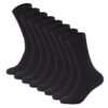 Унисекс дълги памучни чорапи в черен цвят - комплект 8 чифта