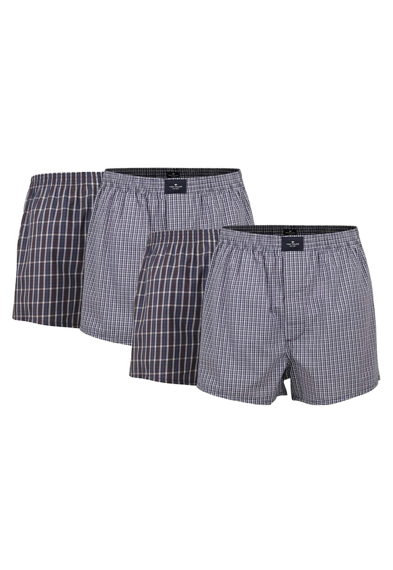 Tom Tailor Памучни боксерки – 4 чифта – Тъмносин Намаления и отстъпки 3 Памучни мъжки боксерки в тъмносин цвят с каре принт, комплект от 4 чифта