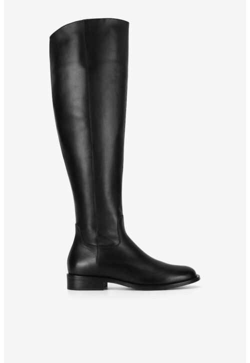 Черни дамски ботуши от естествена кожа модел 5905588853404