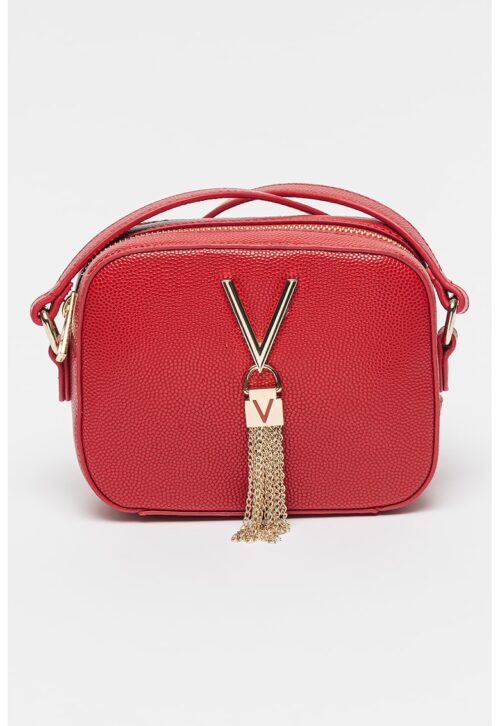 Чанта през рамо Divina от еко кожа в аленочервен цвят