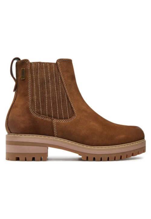 Дамски кафяви ботуши от естествена кожа за студено време