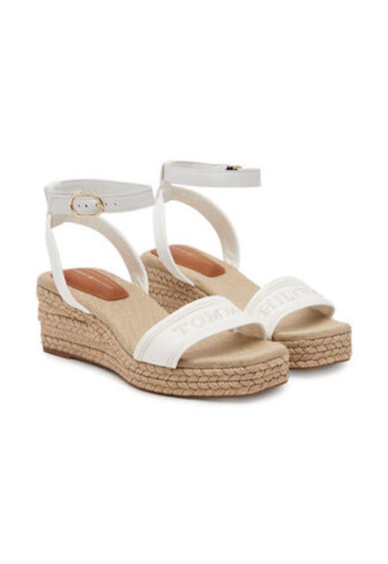Tommy Hilfiger Дамски сандали – Tommy„ Hilfiger – текстил – Бял/Бежов Намаления и отстъпки 3 Дамски сандали Tommy Hilfiger в бяло и бежово текстил