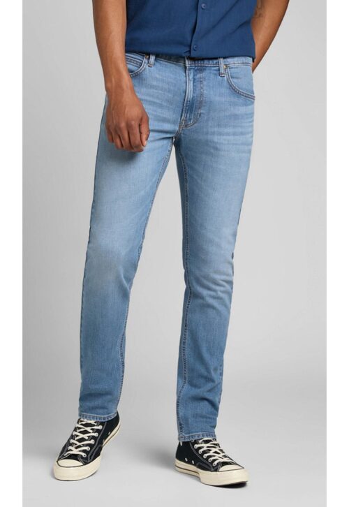 мъжки вталени сини дънки Luke от памук и еластан