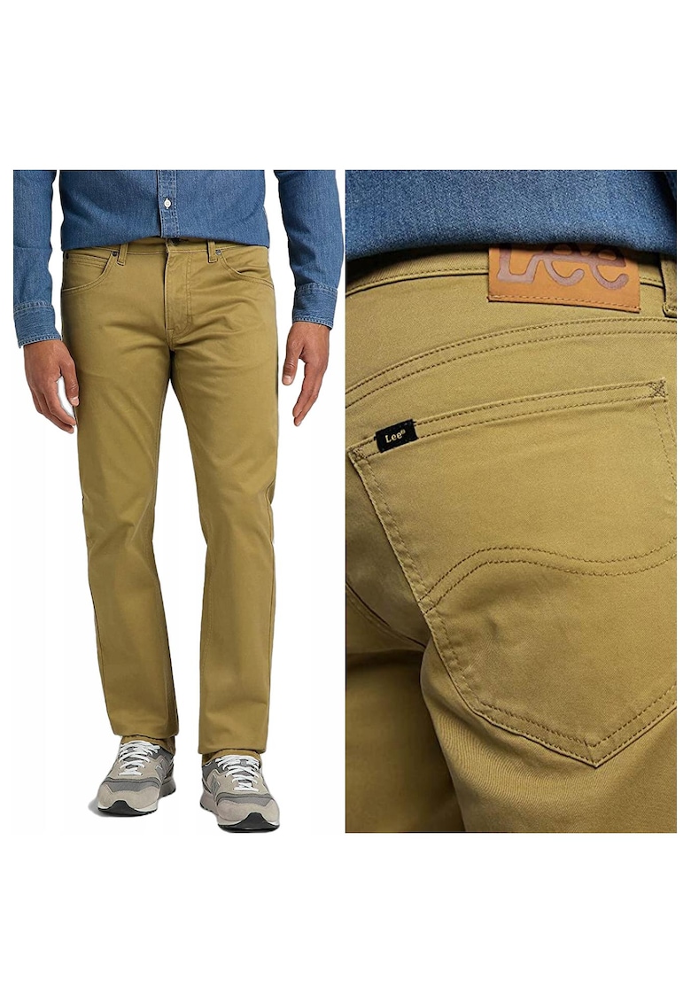 Lee Jeansy_Meskie_43853 Намаления и отстъпки 3 Мъжки кафяви дънки Jeansy_Meskie_43853 с 5 джоба и стандартна кройка
