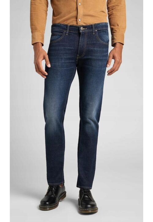 Мъжки дънки Daren ZIP FLY тъмносини с памук и еластан