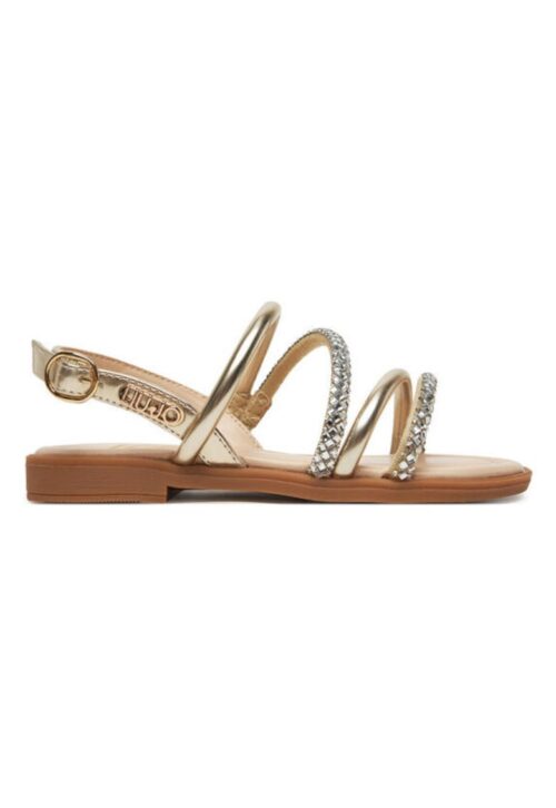 Детски сандали за момичета в златист цвят от екологична кожа модел Platinum