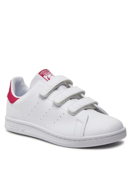 Детски обувки Stan Smith Cf C в бяло и розово, изработени от екологична кожа