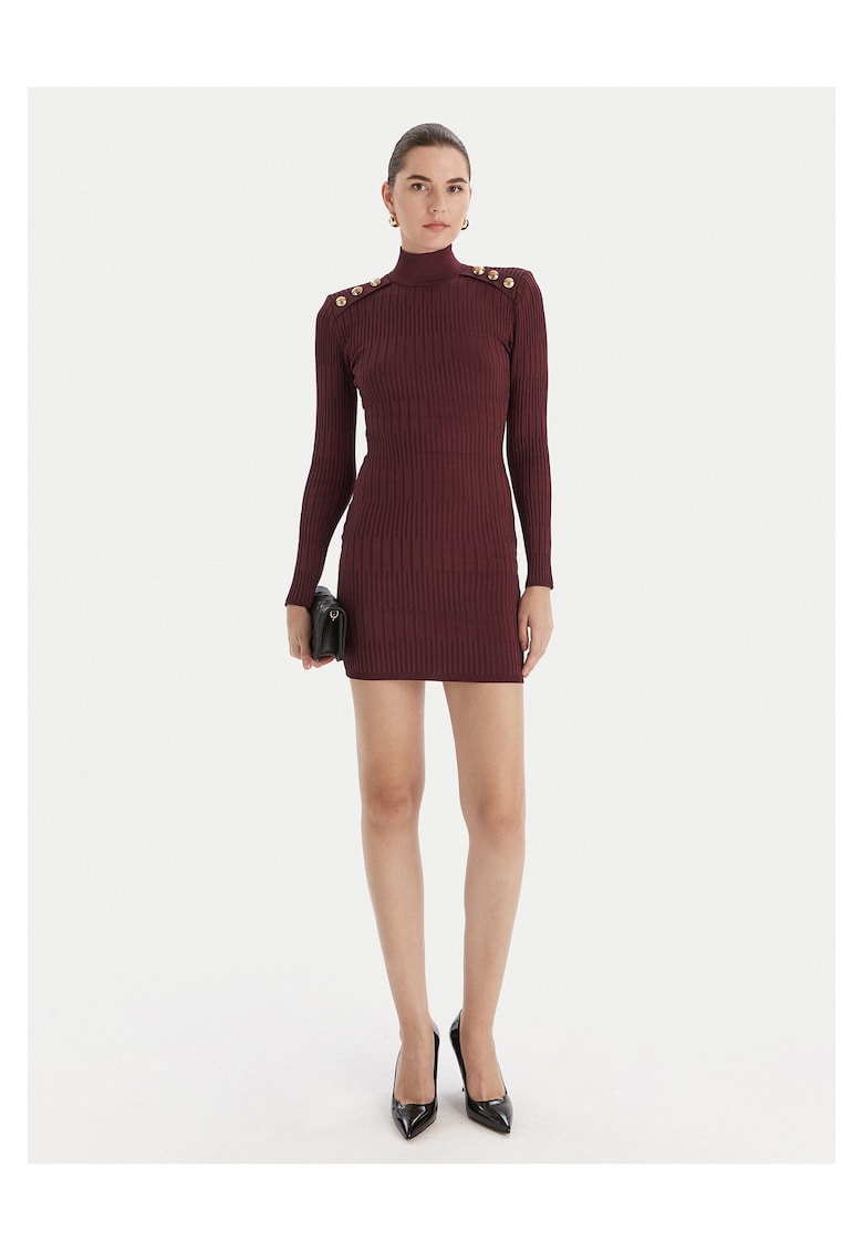 GUESS BY MARCIANO Плетена рокля – бордо Намаления и отстъпки 3 Плетена рокля в бордо цвят, дамска елегантна рокля