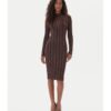 GUESS BY MARCIANO Дамски гащеризон тъмносин Намаления и отстъпки 2 Дамска плетена кафява рокля с дълъг ръкав и прилепнала кройка