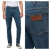Мъжки сини дънки Larston Slim Fit с 5 джоба и цип