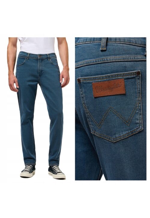 Мъжки сини дънки Larston Slim Fit с 5 джоба и цип